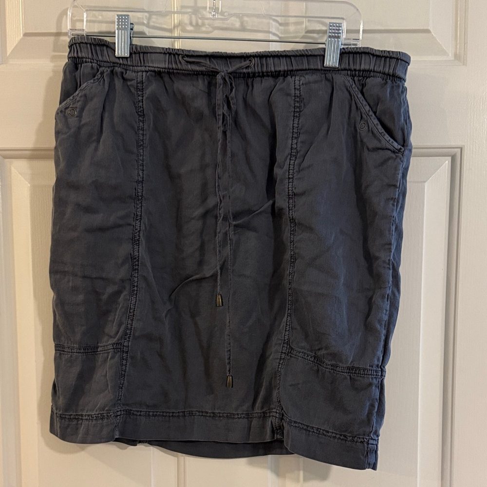 Anthropologie Dark Gray Drawstring Skirt